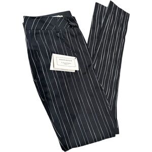 NWT MAISON KITSUNE Pinstriped Tapered Black Trousers